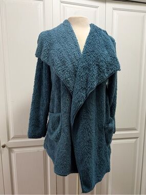Plush Teal Open-Front Lounge Wrap